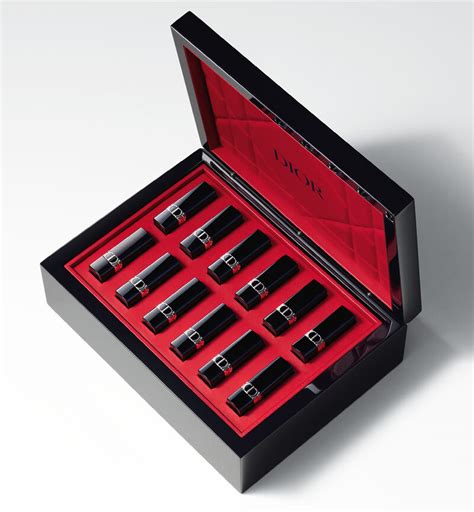 rouge dior ecrin|Exceptional Wood & Leather Rouge Dior Set: 24 Lipsticks .